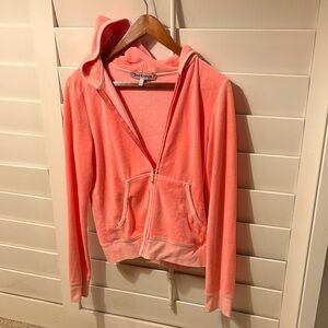 Juicy Couture Vibrant Salmon Zip-Up Hoodie